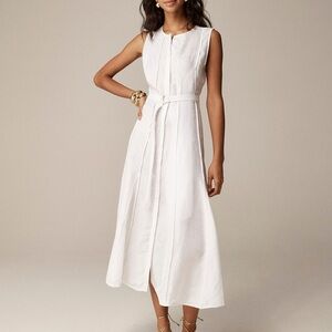 J. Crew Seamed linen dress with removable belt